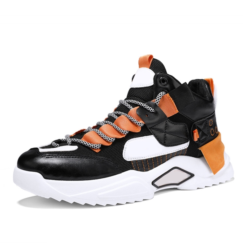Scarpe da papà da uomo, scarpe casual con suola spessa, scarpe da corsa di tendenza, sneakers in pelle, facili da pulire.