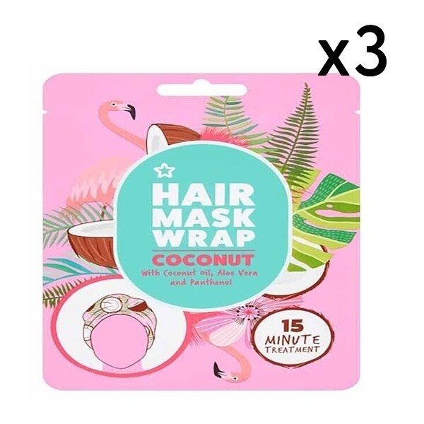Balíček 3 balíčků vlasové masky Superdrug s kokosem