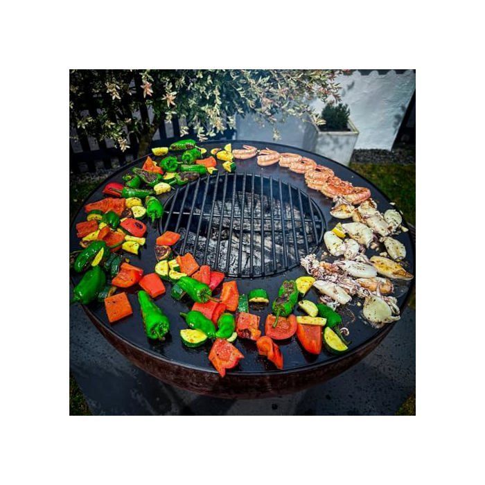 Fire pit with barbecue - BBQ-Toro - Ø 60 cm - Rust finish - Alloy steel