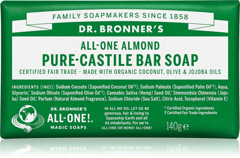 Dr. Bronner's migdolų muilas su kieta danga