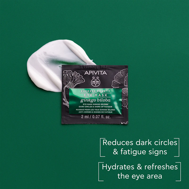 Apivita Express Beauty Augenmaske Ginkgo Biloba Augenmaske gegen Schwellungen und Augenringe