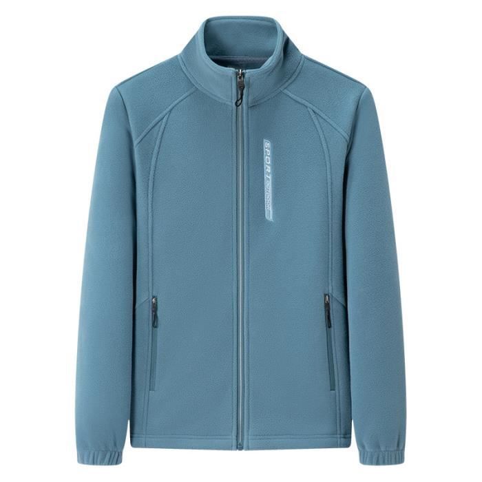 Chaqueta polar para mujer - Otoño/Invierno - Cuello alto - Cremallera - Azul - Montañismo