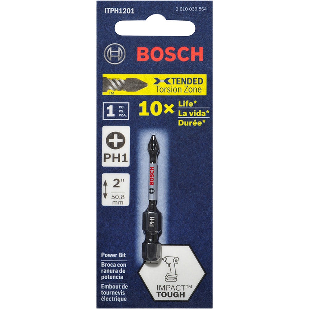 BOSCH PH1 x 50 mm Phillips-Schlagschrauberbits – IMPACT TOUGH