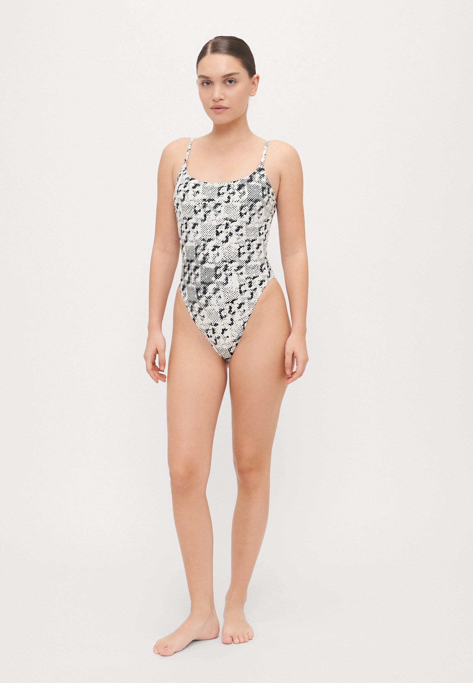 Costume intero Tory Burch GEMINI LINK con stampa - colore avorio
