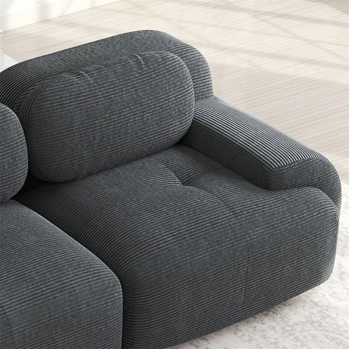 DRIPEX Canapé 2 places Loveseat 208cm en velours côtelé,Canapé modulable avec accoudoirs incurvés,entièrement compressé,Gris