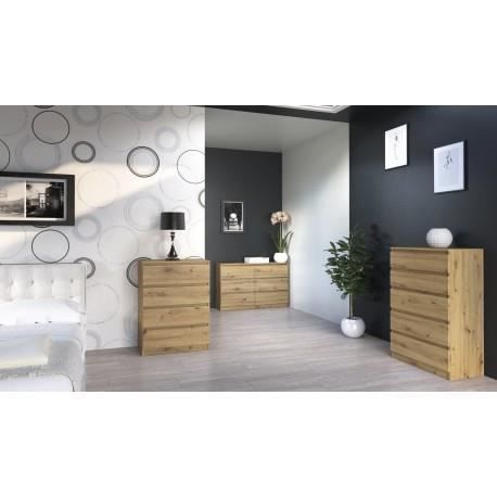 ASTER T4 - Cômoda para quarto/escritório/sala de estar 70x40x95,5 cm com 4 gavetas - Móvel de arrumação moderno - Cômoda em estilo escandinavo - Closet