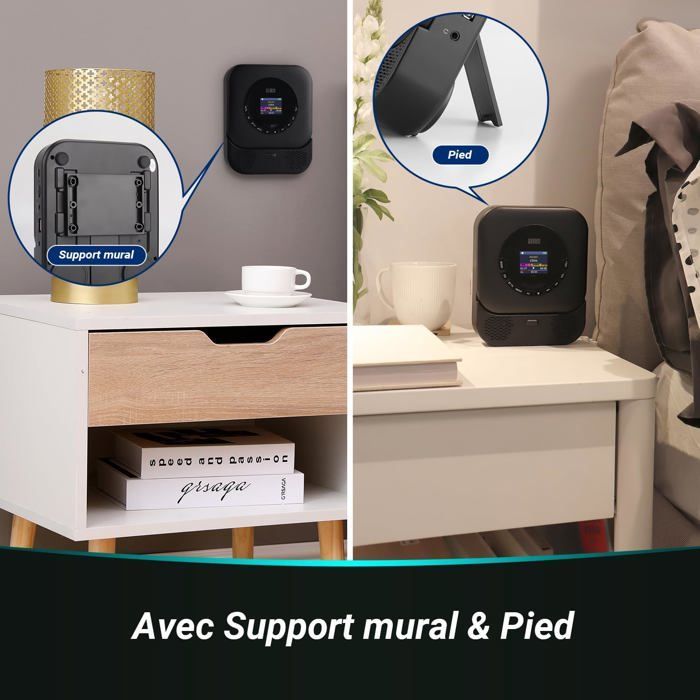 Leitor de CD portátil August SE15 com Bluetooth 5.3 e alto-falantes estéreo integrados.