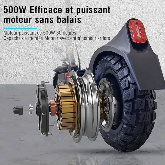 JOYOR Y6-S - Trottinette électrique - Moteur 500 W - Batterie 48 V 18 Ah - Max 45km/h - Autonomie 60 km - Freins à disque - Noir