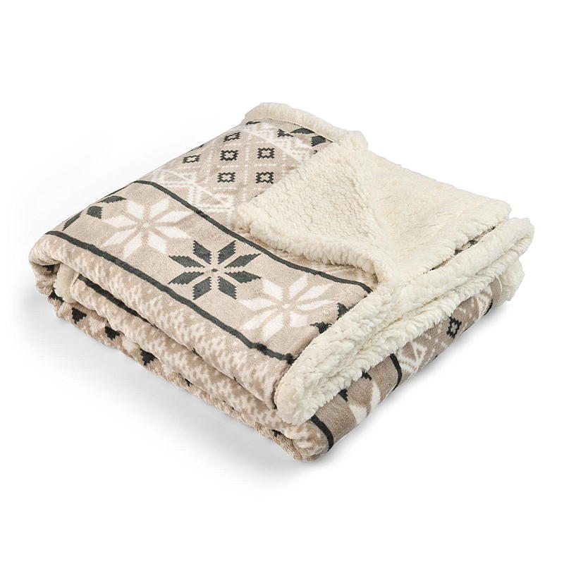 Hjem Sherpa-teppe 130x160 cm rosa beige/grått