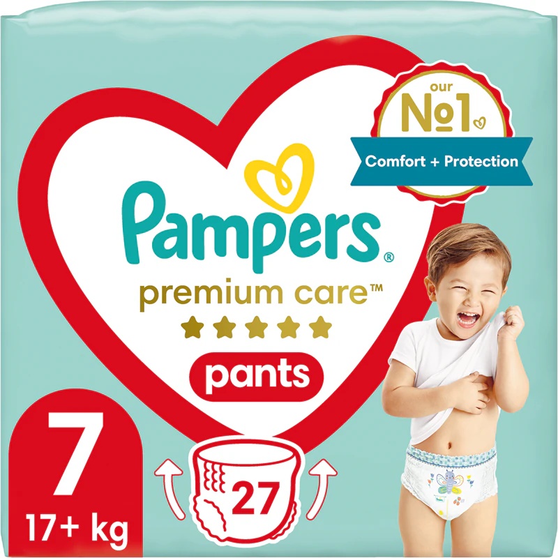 Pampers Premium Care Pants vienreizējās lietošanas autiņbiksītes, 7. izmērs