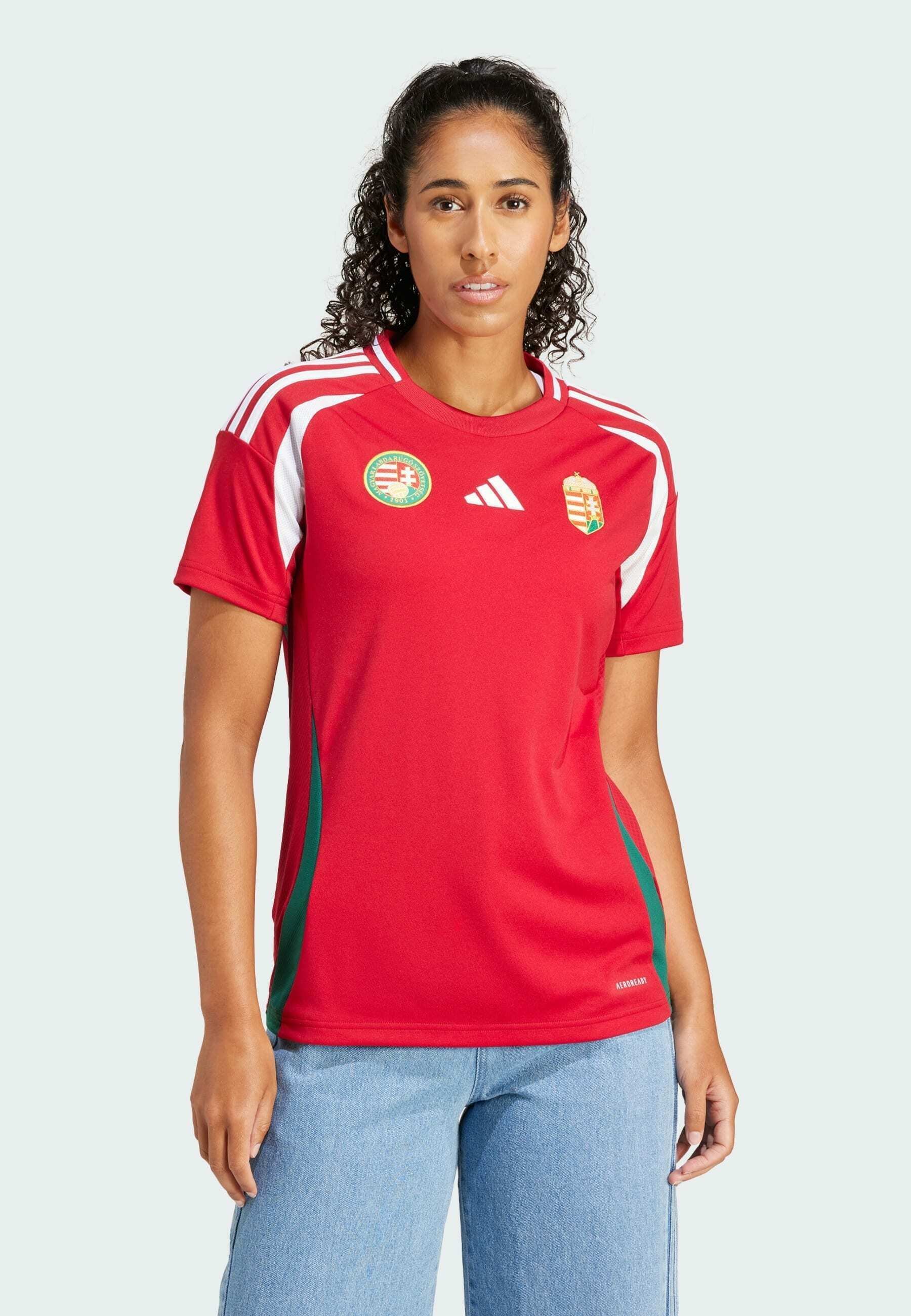 adidas Performance HUNGARY 24 HOME - Sport T-shirt - teamoverwinning rood wit universiteitsgroen