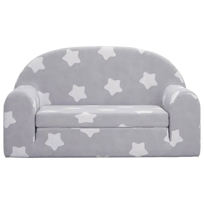 vidaXL Children's 2-Seater Sofa Bed, Daybed with Backrest and Armrests, Guest Bed for Toddlers' Bedroom, Light Grey 357022