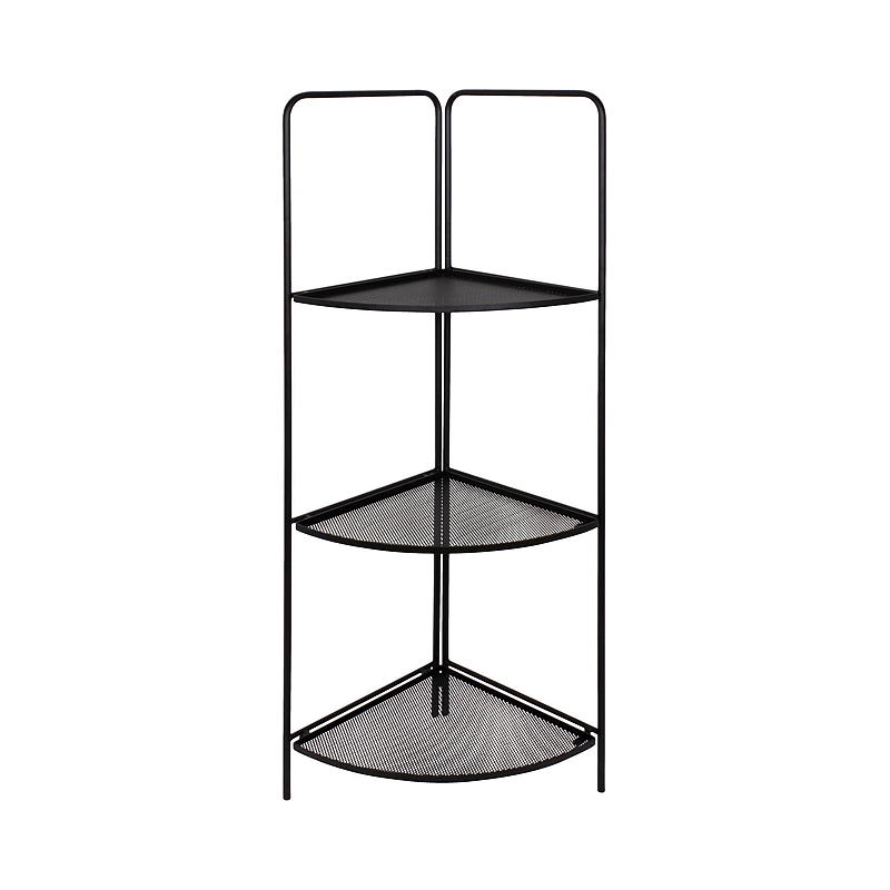 Golvhylla hörn 52x35x120 cm inomhus/utomhus svart