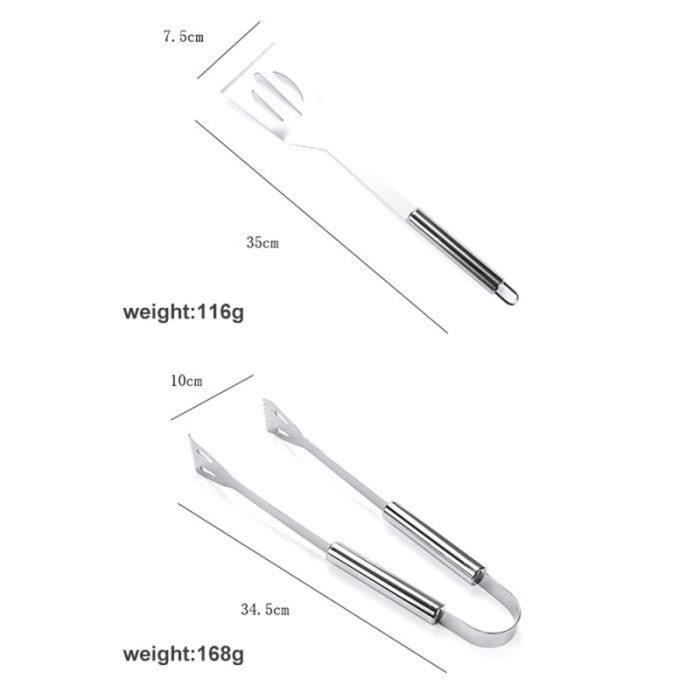 Accesorios para barbacoa - ZGEER - Kit de 16 piezas de acero inoxidable - Portátil y fácil de guardar