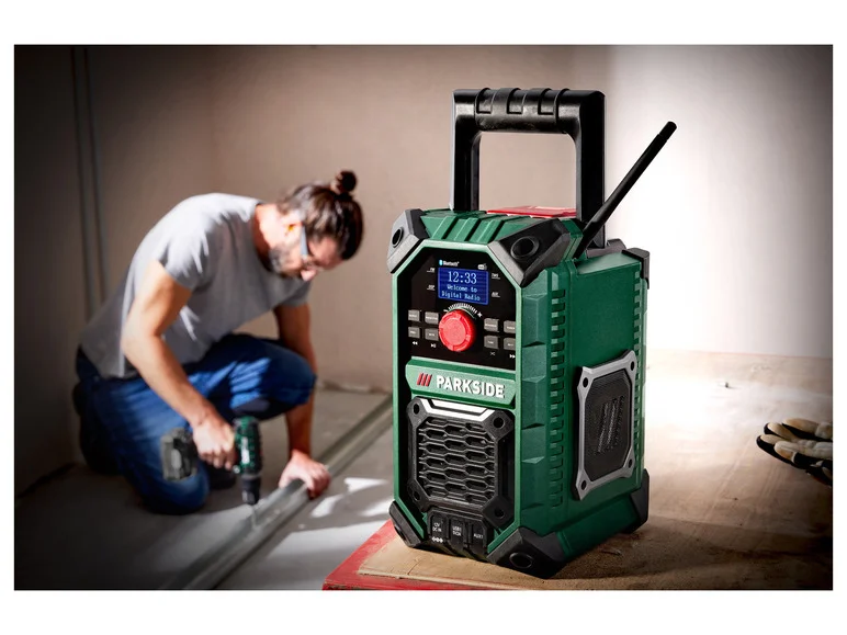 Rádio sem fio para canteiro de obras PARKSIDE® PBRA 20-Li B2, 20 V