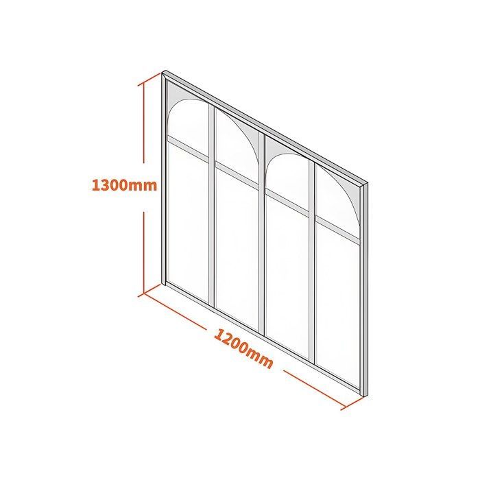 Verrière atelier art déco en aluminium thermolaqué 120x130 cm - Noir - ARCADEA