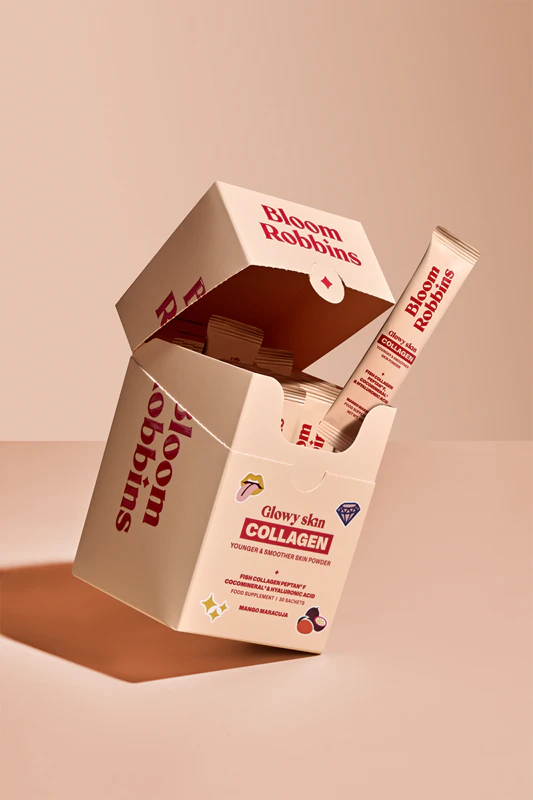Bloom Robbins Glowy skin COLLAGEN MLADŠIA A HLADKÁ PLEŤ V PRÁŠKU Výživový doplnok v prášku pre krásnu pleť