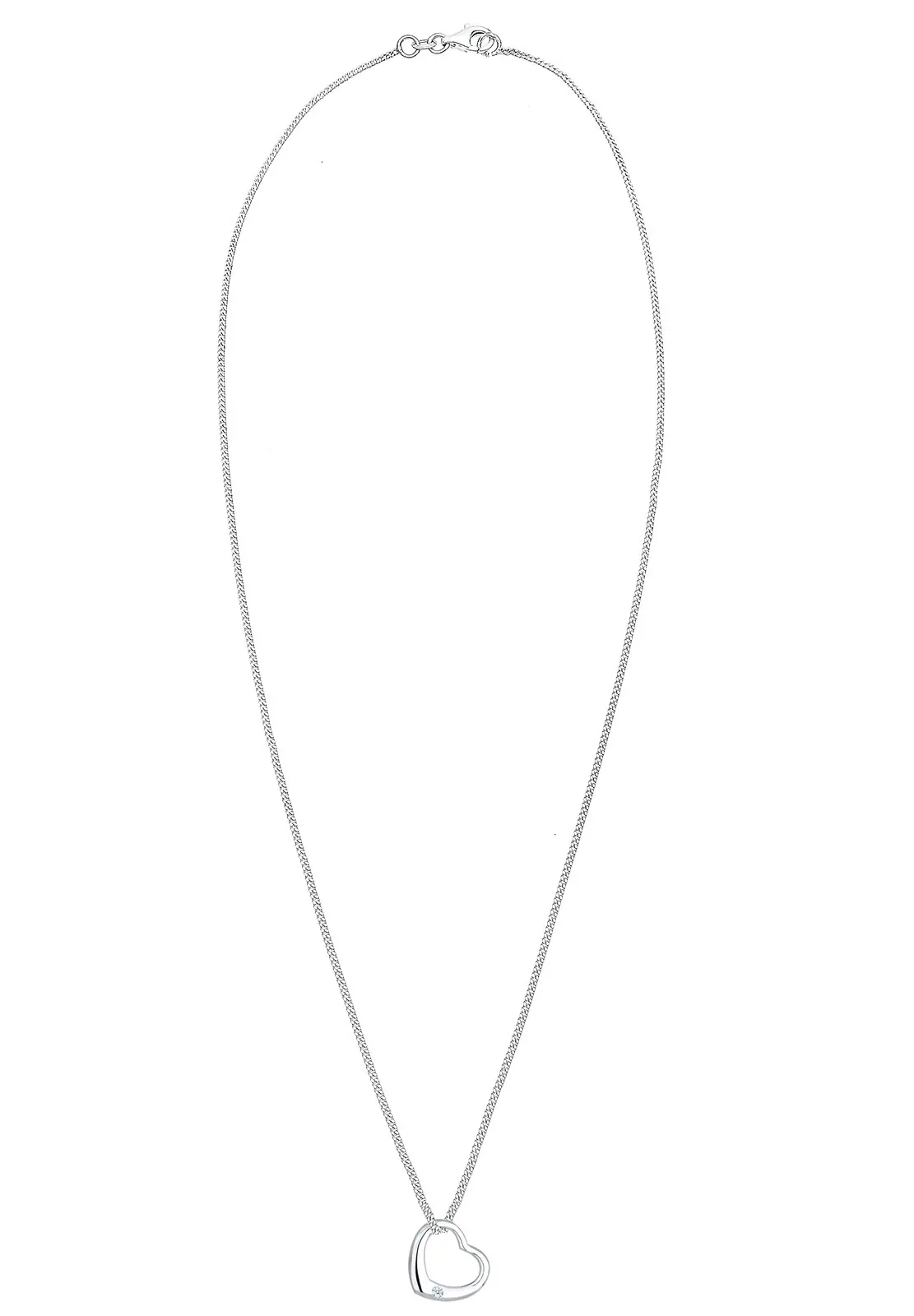 Elli DIAMONDS Femmes Pendentif Coeur avec Diamant (0.03 ct.) en Argent Sterling 925