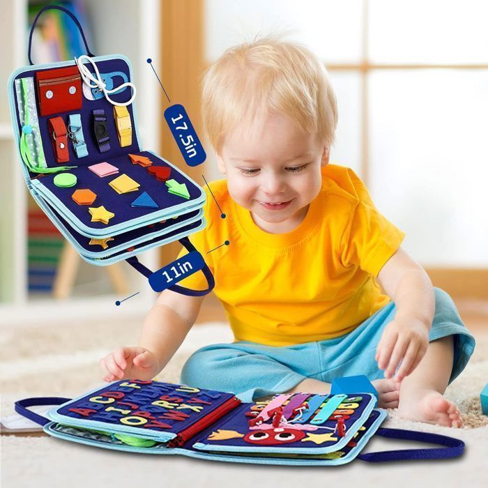 Tablero de actividades Montessori para bebés de 1 a 5 años: juegos de mesa con actividades de desarrollo para niños, regalo educativo para niños y niñas.