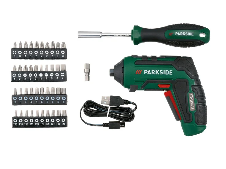 PARKSIDE® Verktøykasse med 4V metallverktøy og Tournevis PWBM A1-sett