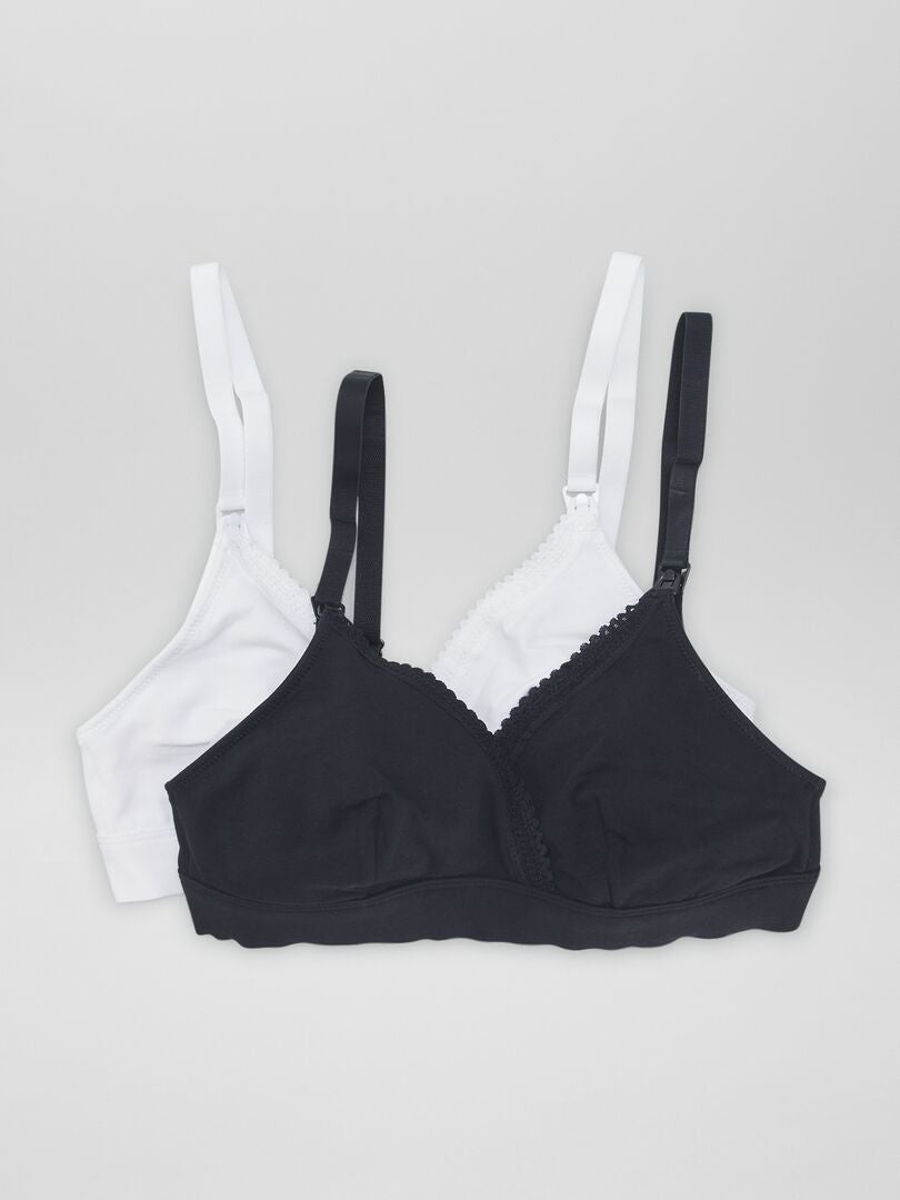 Set van 2 katoenen voedingsbeha's - wit