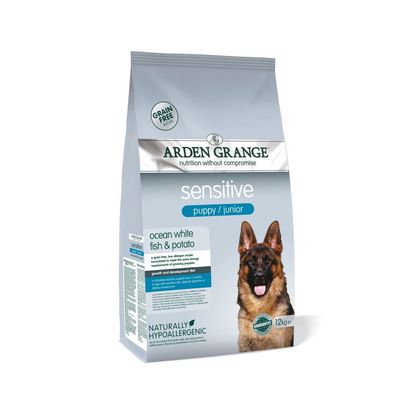 Arden Grange Sensitive Puppy/Junior - bezobilné krmivo pro štěňata Ocean White Fish & Potato
