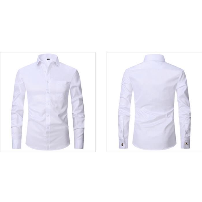 Camicia da uomo - INSFITY - Maniche lunghe - Non necessita di stiratura - Taschino sul petto - Tessuto resistente
