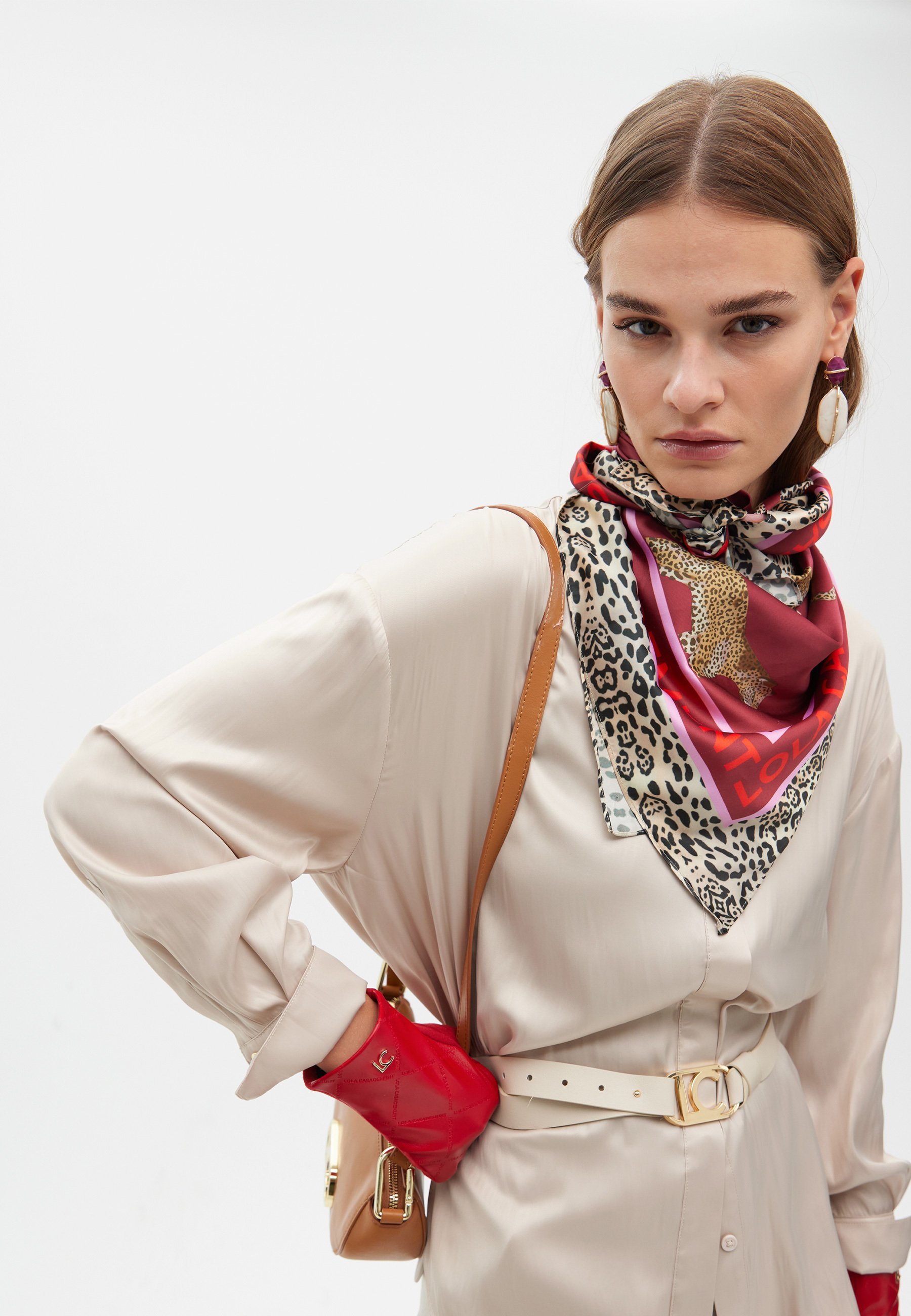 Chustka LOLA CASADEMUNT - bordowa