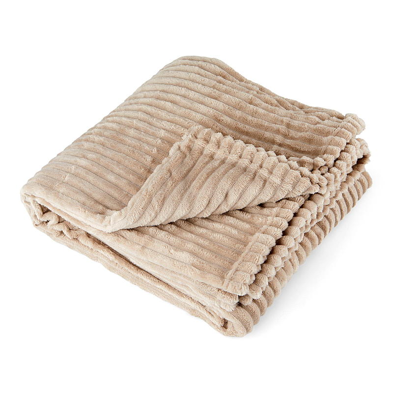 Tappeto per la casa 150 x 200 cm in flanella di pile color sabbia