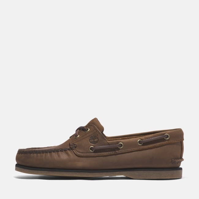 Scarpa da Barca in Pelle Classic da Uomo in                marrone medio