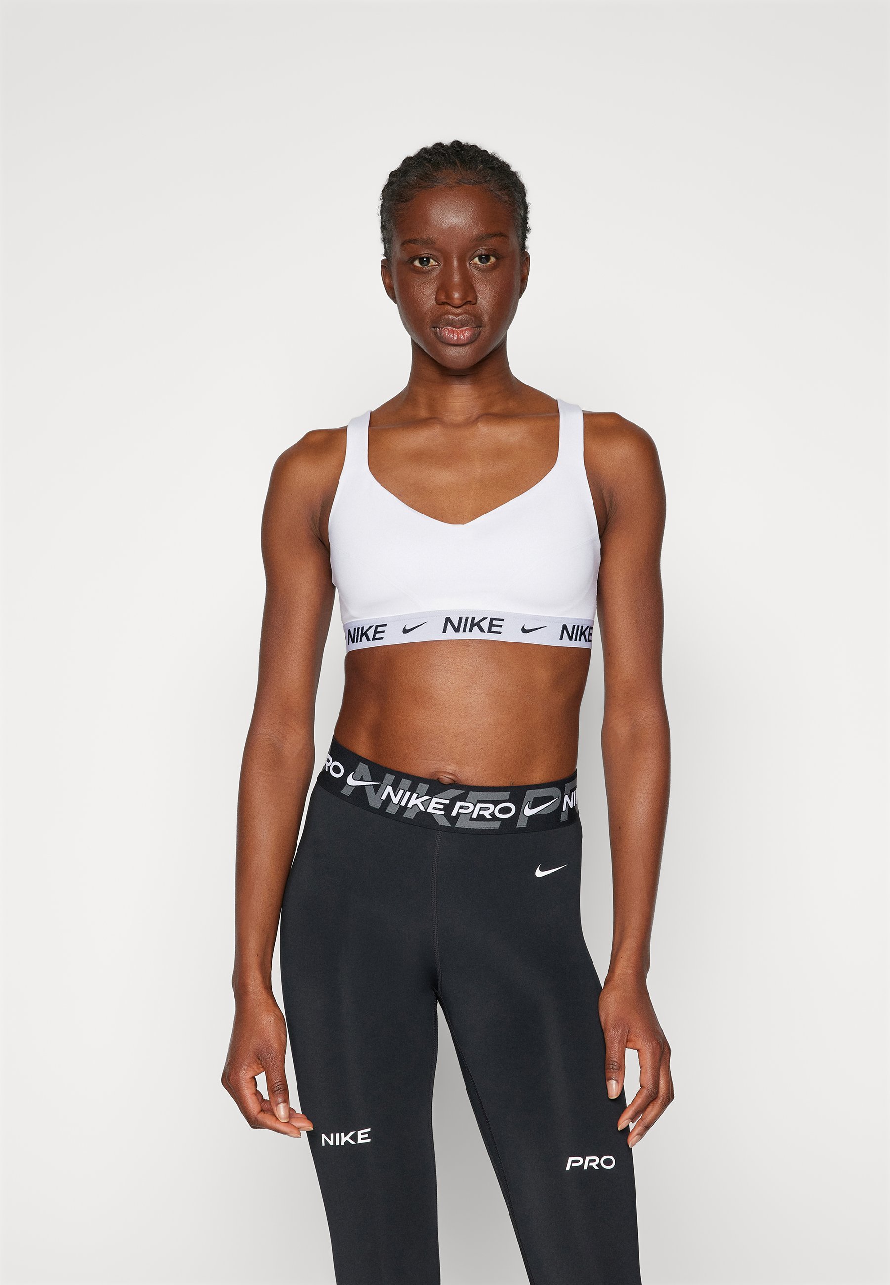 Nike Performance INDY BRA - High support sports bra - white stone mauve black