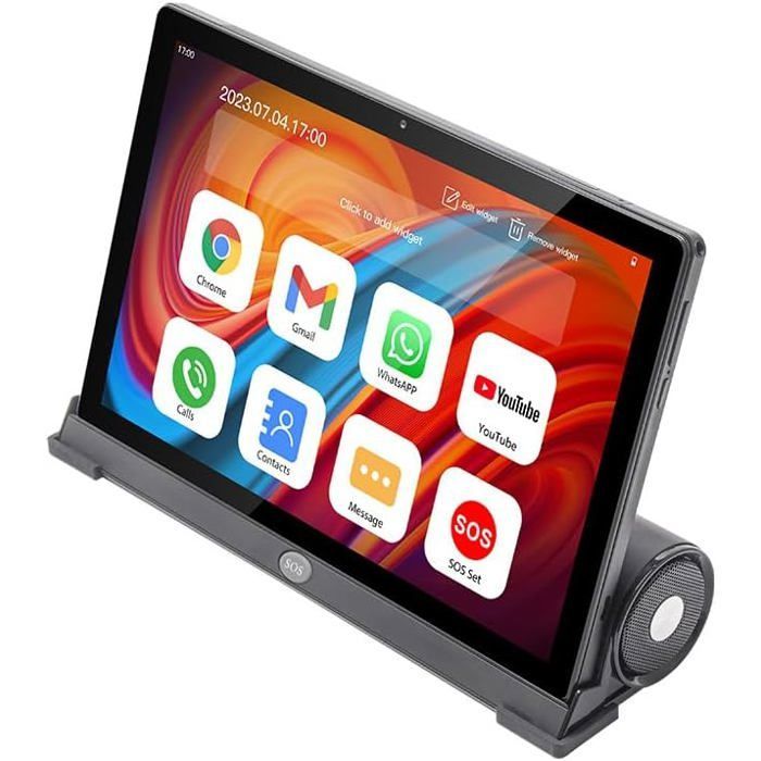 Lipa F50 Tablet voor senioren - Mobiele telefoon voor senioren - 4G-telefoon voor senioren - Met dockingstation - 10,1 inch
