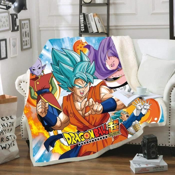 Manta de lana de peluche Sherpa de Dragon Ball - DRAGON BALL - Goku - Multicolor - 100x150cm