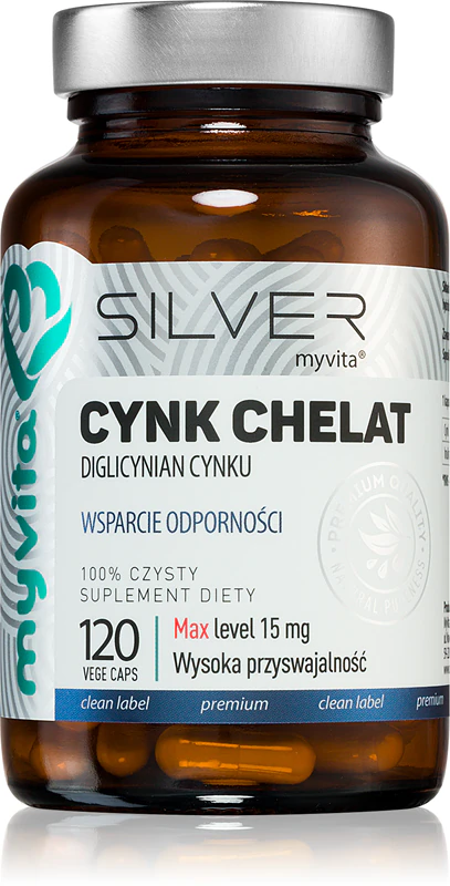 MyVita Silver Zinc Chelate voedingssupplementcapsules ter ondersteuning van het immuunsysteem.