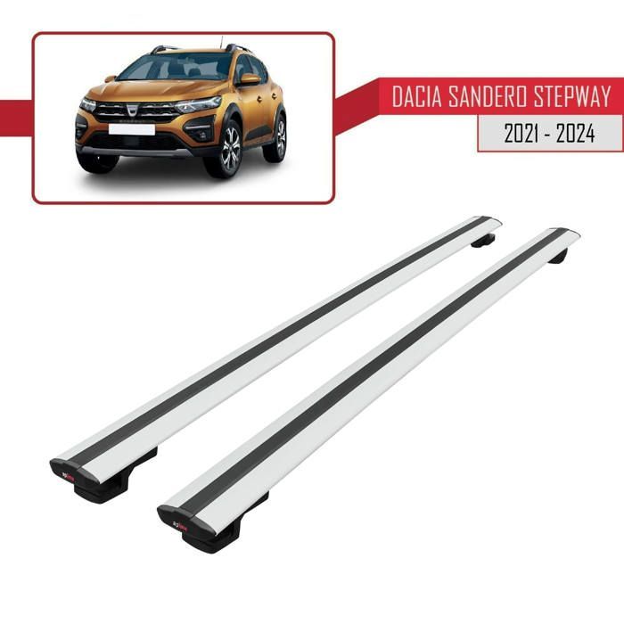 Barras de techo STEPWAY BASIC para Dacia Sandero 2021-2024, portaequipajes para coche - Gris