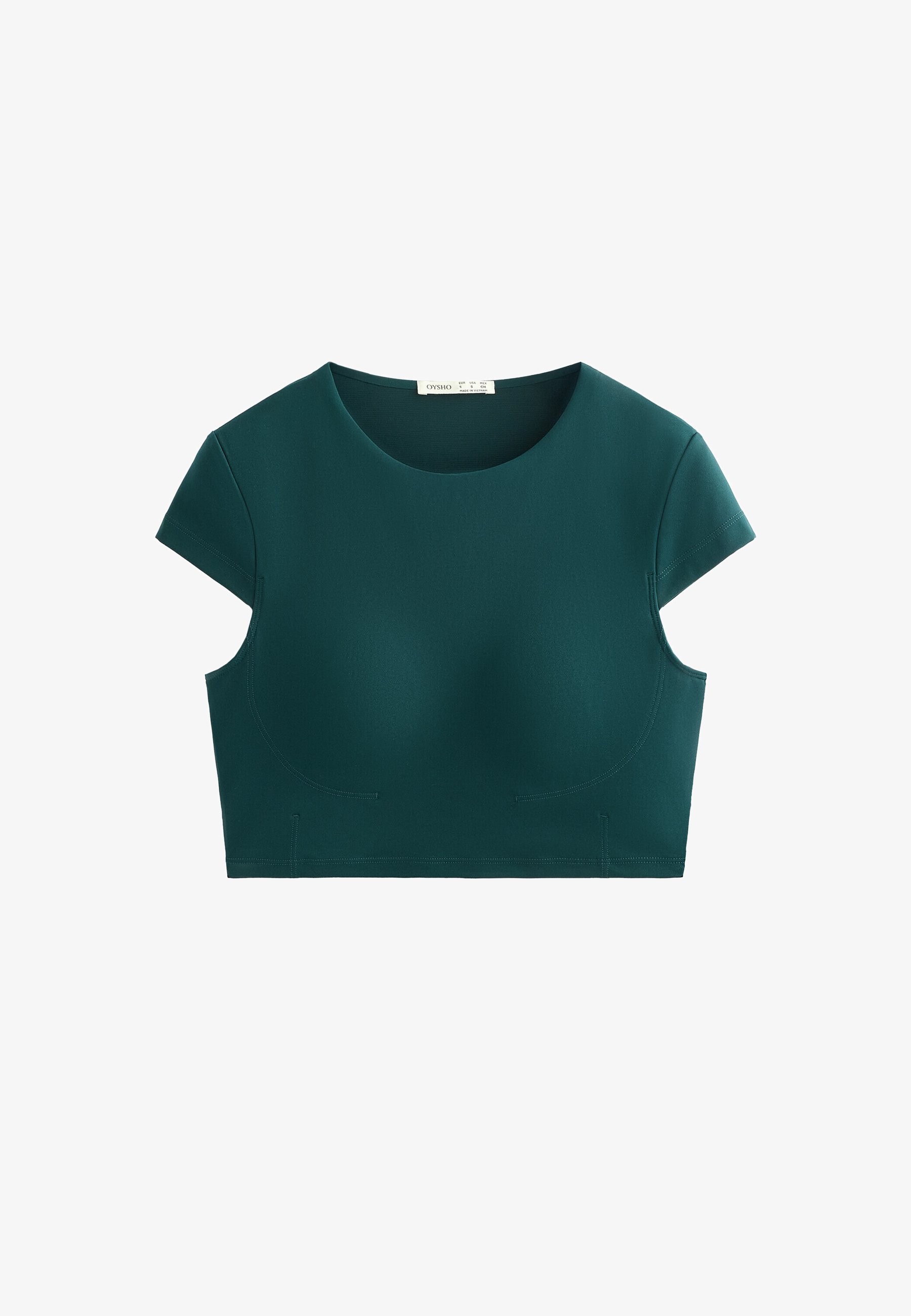 OYSHO KOMPRESIVNA MAJICA KRATKIH RUKAVOVA - Osnovna majica kratkih rukava - zimzelena