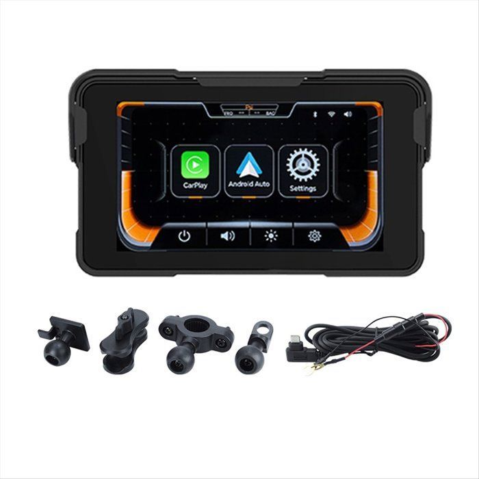 Pantalla de navegación digital portátil para motocicletas, 5.0 pulgadas, inalámbrica, CarPlay, Android Auto, para el tablero de la motocicleta