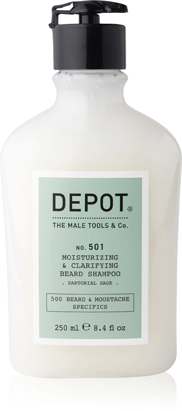 DEPOT 500 ESPECIFICAÇÕES PARA BARBA E BIGODE Nº 501 SHAMPOO HIDRATANTE E CLAREADOR PARA BARBA