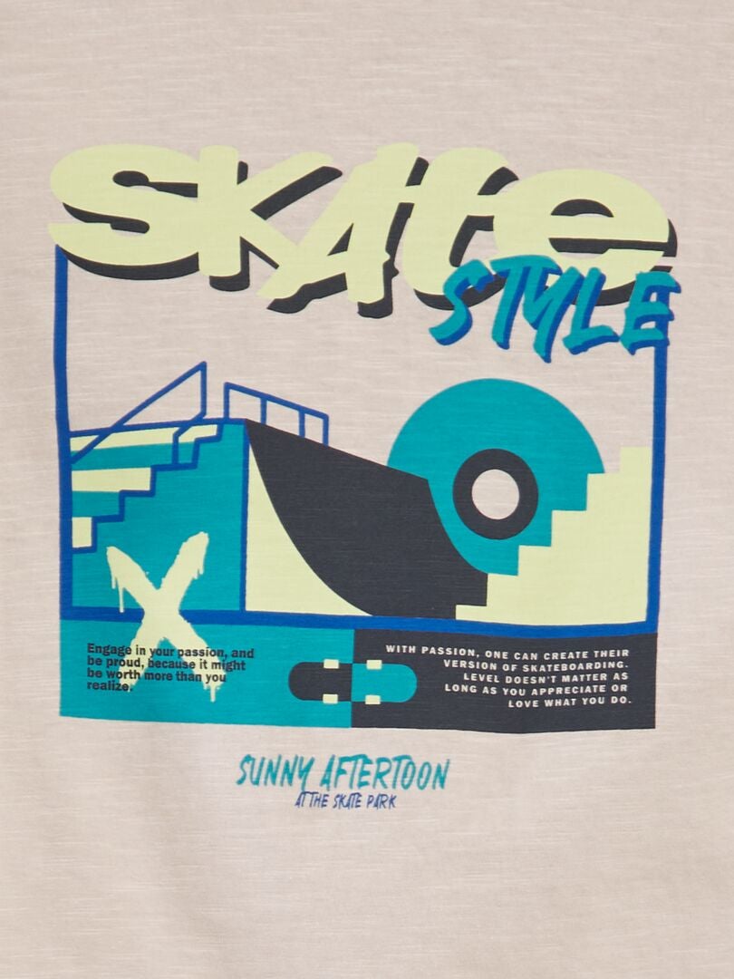 Koszulka z nadrukiem „Skate” – BEŻOWA