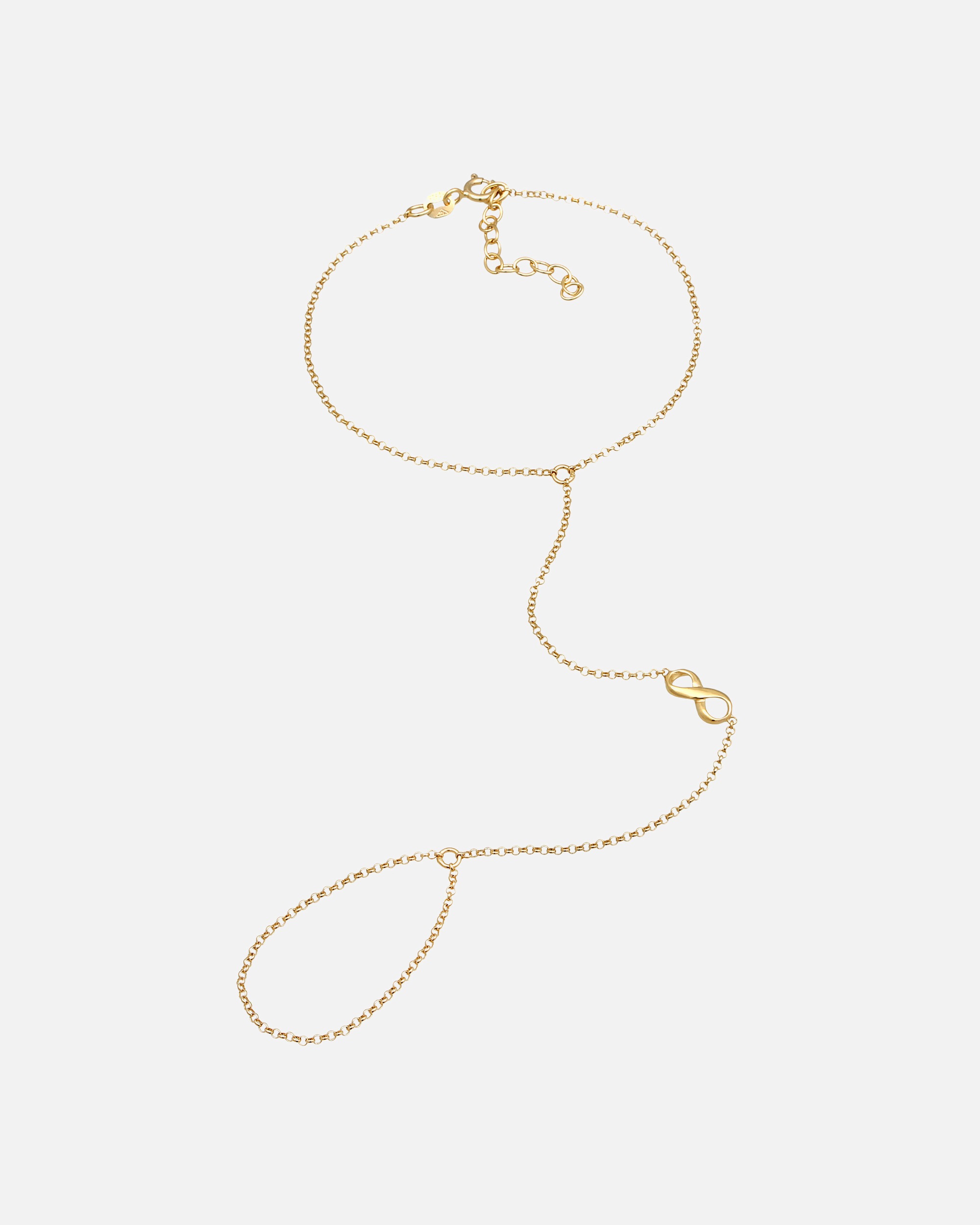 Elli Femmes chaîne à main symbole l'infini en argent sterling 925 plaqué or