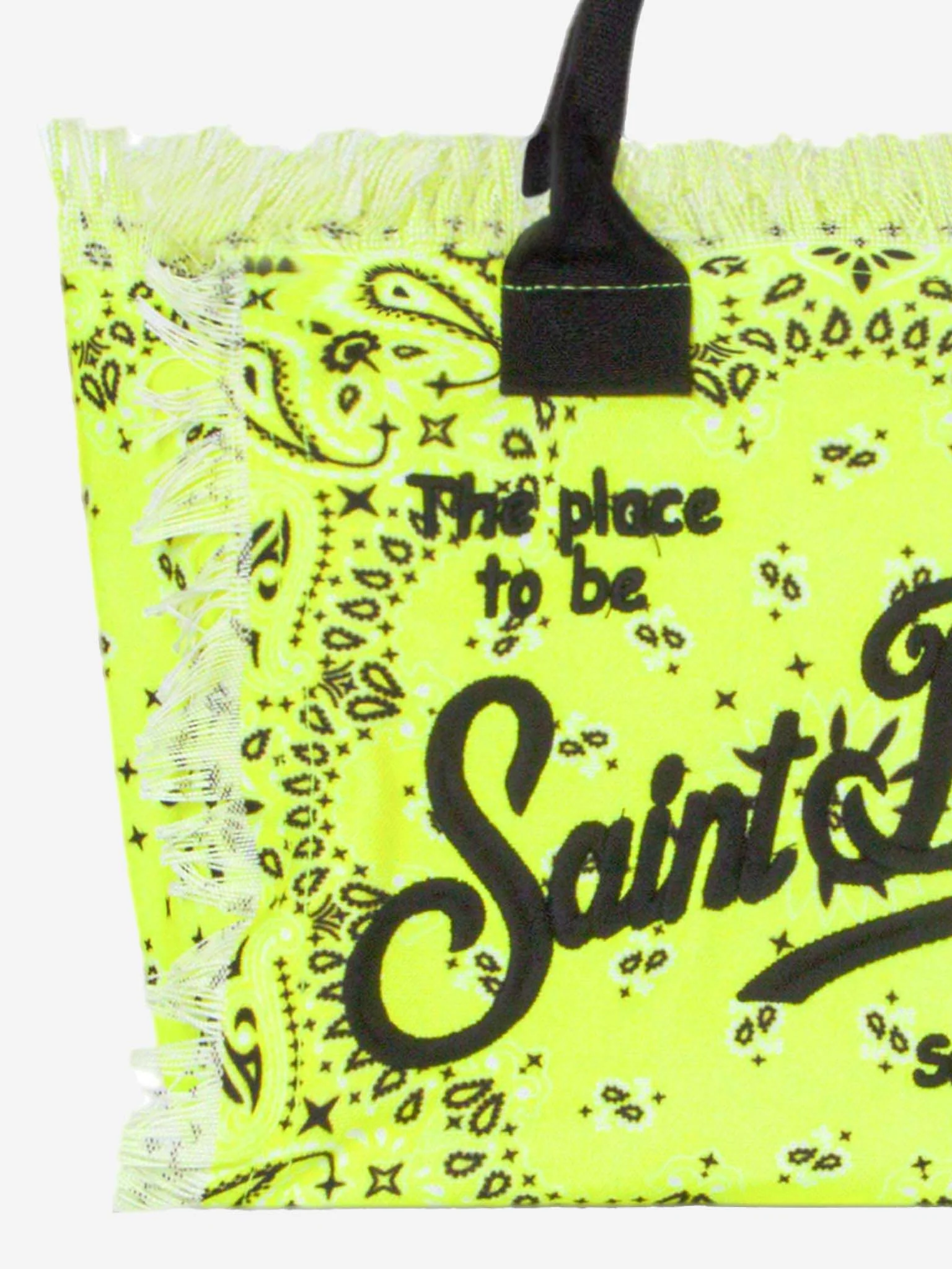 Colette Baumwolltasche mit neongelbem Bandana-Print