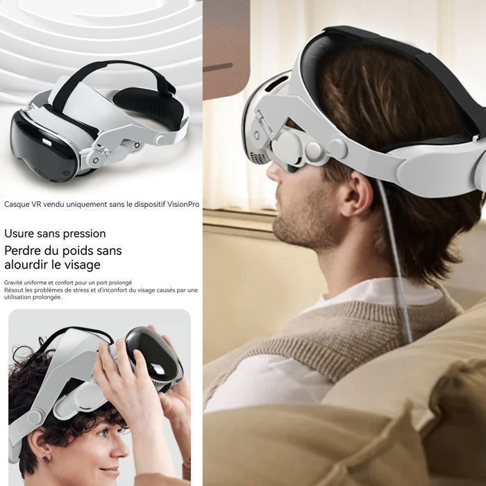 Visore per realtà virtuale PASSIONOVA 26,5x22x8,4 cm, regolabile, con montaggio sulla testa, equipaggiamento spaziale 3D non incluso, colore bianco.