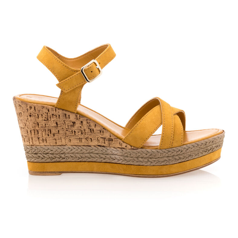 Gelbe Damensandalen / Zehenfreie Schuhe