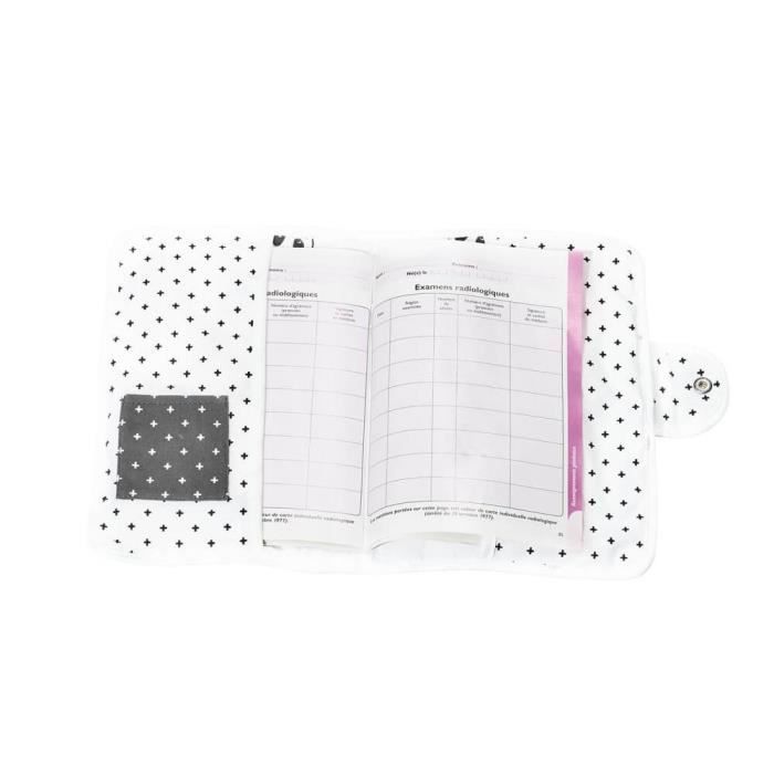 Capa de algodão branco para caderno de registro de saúde