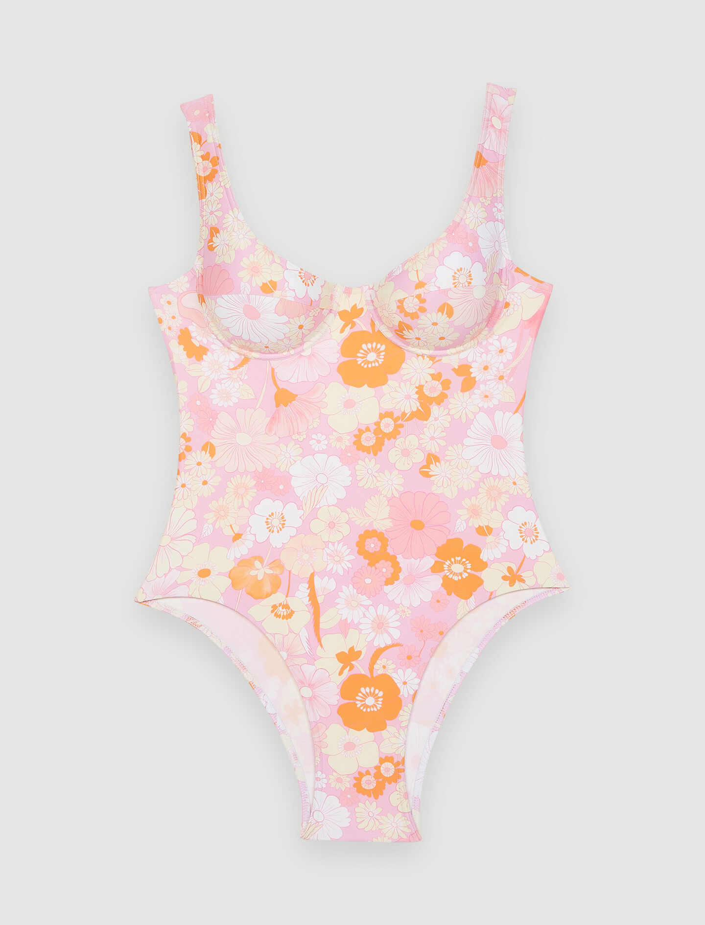 Costum de baie imprimat - Flower power rose
