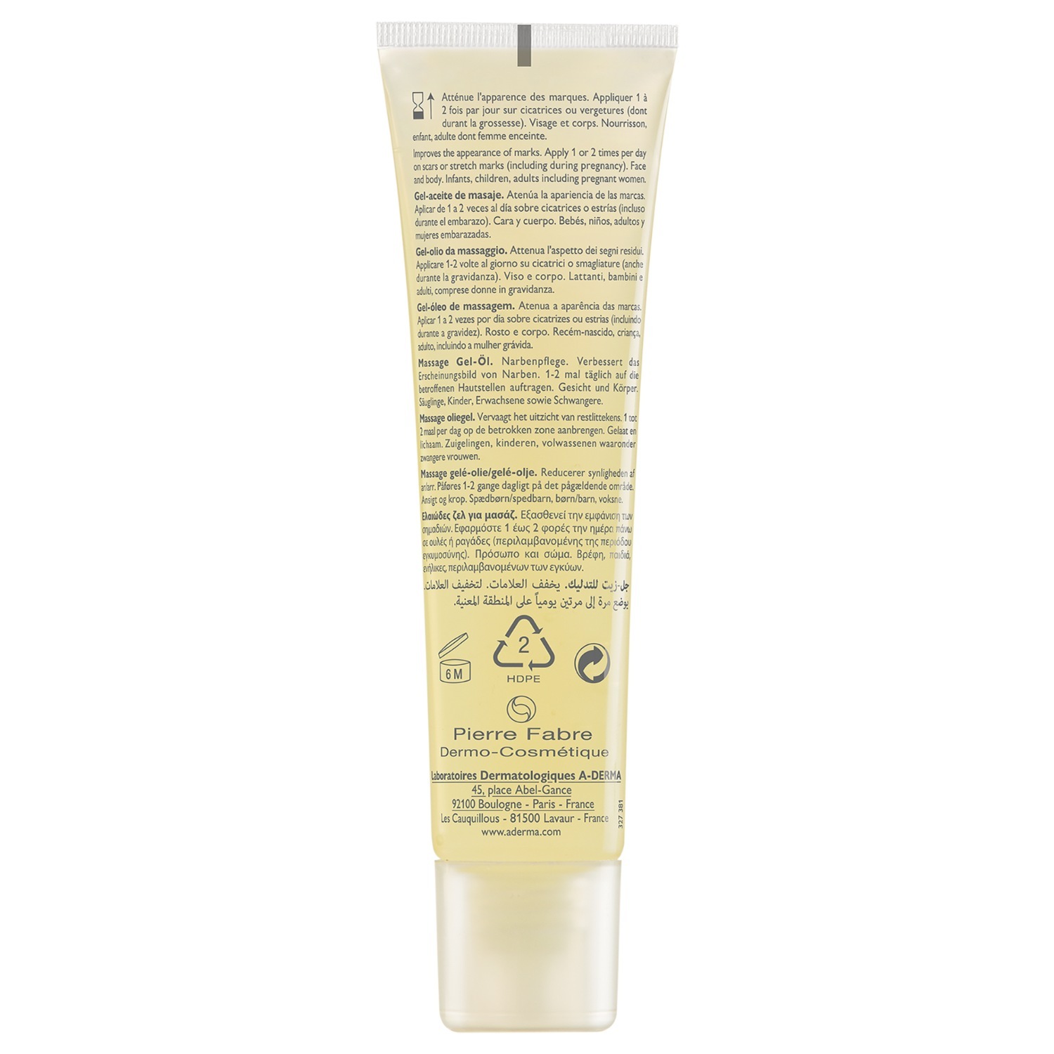 A-DERMA epitelio kūno aliejus AH masažo gelis-aliejus - 40 ml
