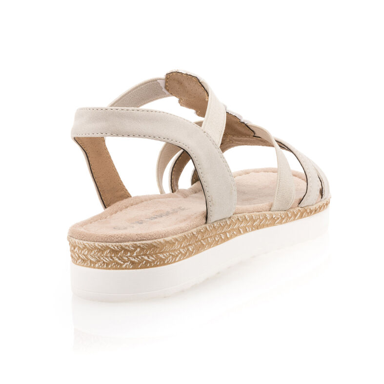 Sandálias femininas bege / Sapatos de bico aberto