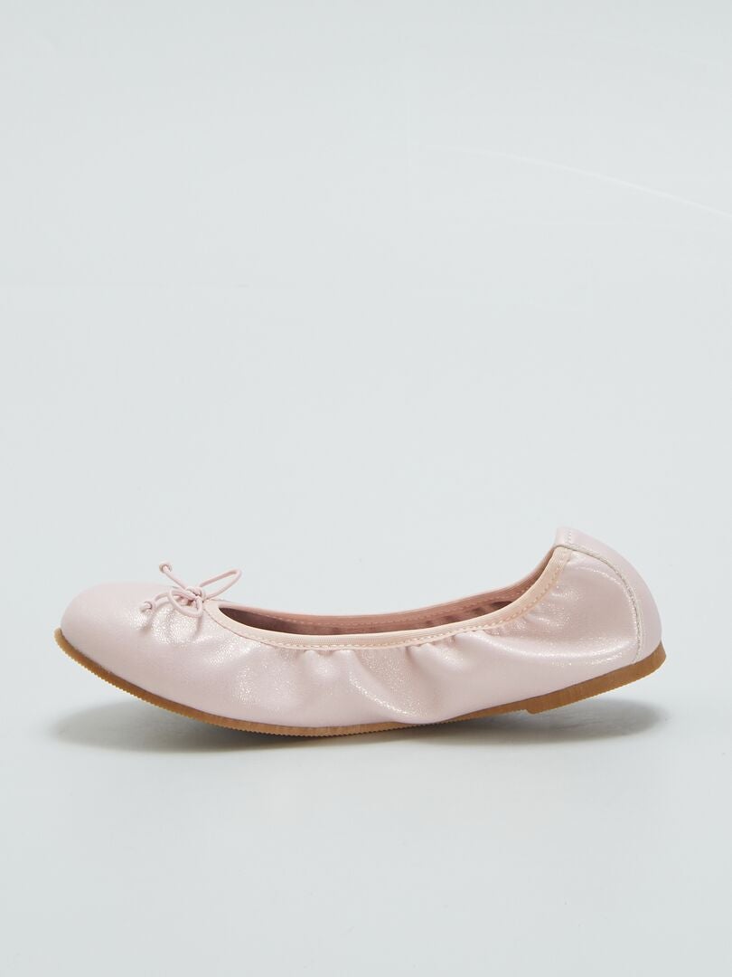 Sapatilhas de ballet com laço estampado - ROSA