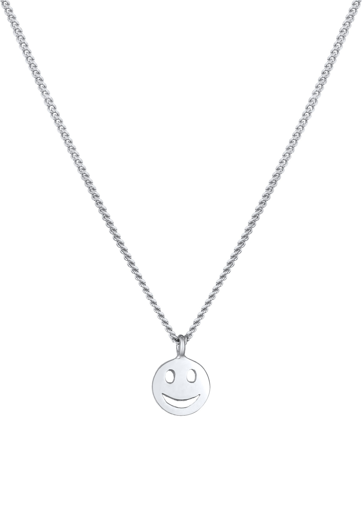 Elli Femmes plaquette pendentif visage avec Smiling face en argent sterling 925