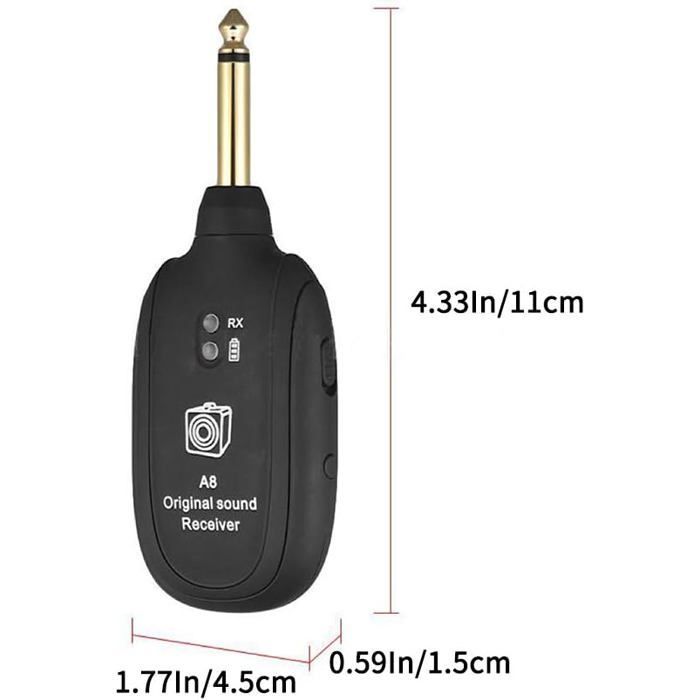 Sistema inalámbrico para guitarra NETBOAT - Transmisor y receptor - 2,4 GHz - Recargable - 4 canales